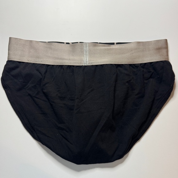 Calvin Klein Men's Steel Micro Hip Briefs in Black with Gray Waistband - Picture 2 of 5